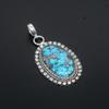 Tibetischer Türkis Edelstein 925 Sterling Silber Anhänger Handgefertigter Anhänger Antiker Anhänger Türkis Edelstein Anhänger Geschenke für Frauen