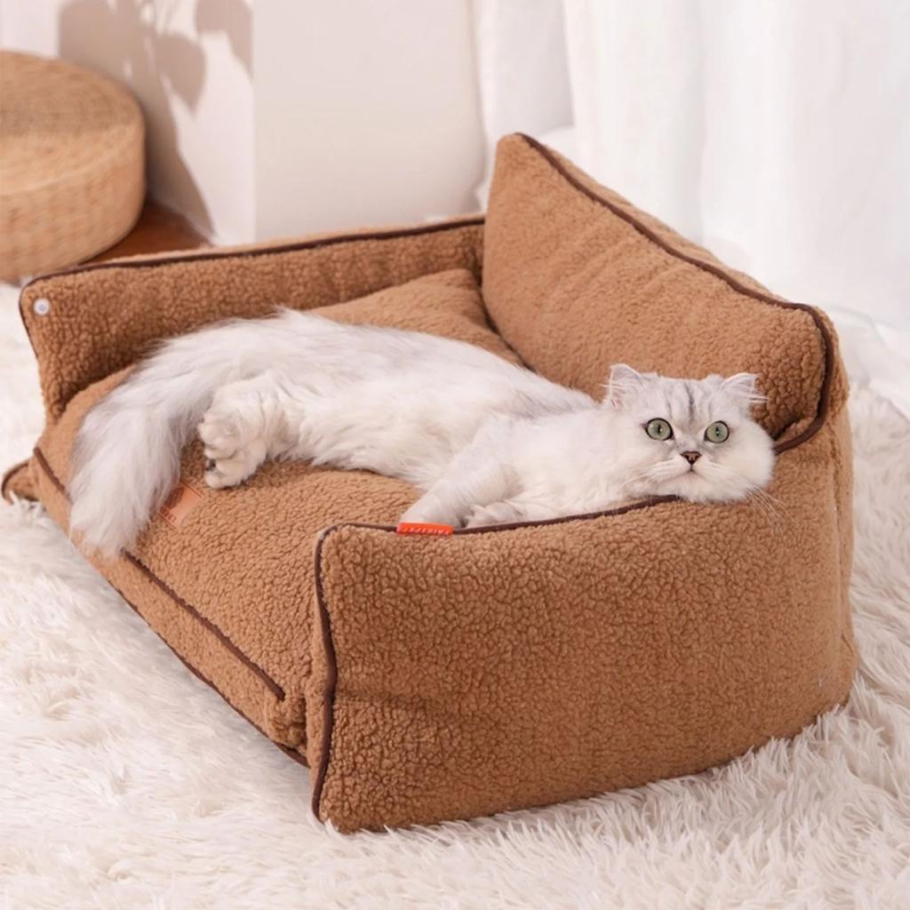 Berber Fleece Dog Bed Fully Detachable Washable Pet Cat Dog Sofa Beds Thickened Soft PP Cotton Filling Pet Dogs Accessories