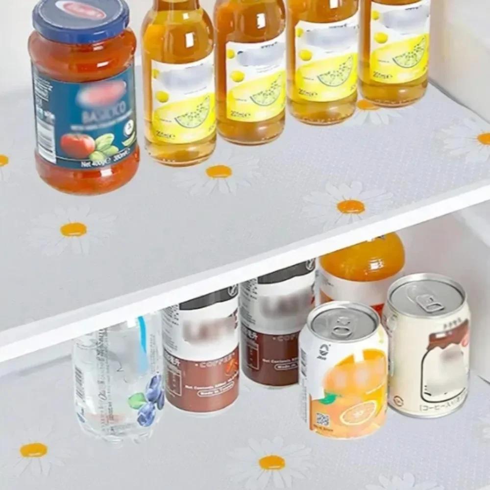 Tapis d'armoire EVA Daisy Pad Doublures de tiroir réutilisables Tapis de tiroir antidérapant pour réfrigérateur Tapis de tiroir imperméable et résistant à l'humidité Doublure de tiroir