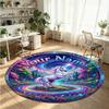 Animales salvajes (81) Alfombra de Terciopelo Redonda con Cristales Personalizada con Nombre y Texto Felpudo Personalizado Decoración del Hogar Alfombra de Cristal Antideslizante