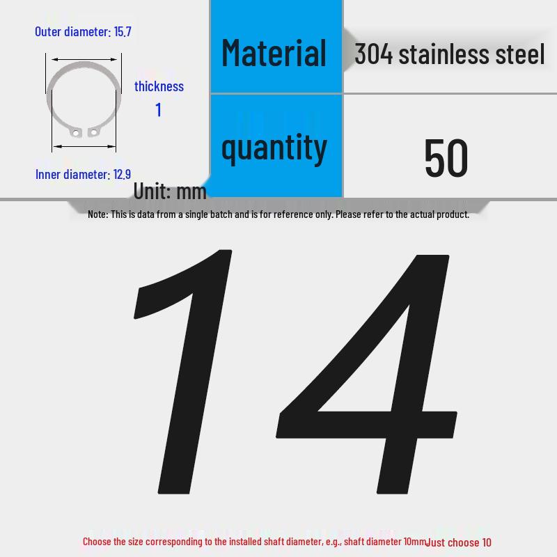 304 Stainless Steel Snap Ring for 3-200 Bearing