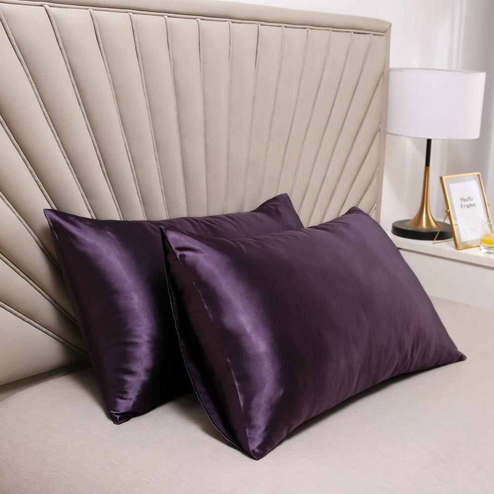 Bedroom Pillow Case Protector Simulated Silk Fabric Pillowcase Modern 48x74cm Luxurious Comfotable Solid Color