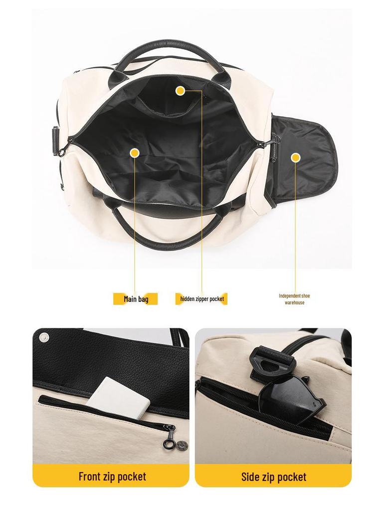 Women's Large Capacity Short Trip Handbag: Dry/Wet Separation, Lightweight for Gym/Business, Single Shoulder Luggage Bag