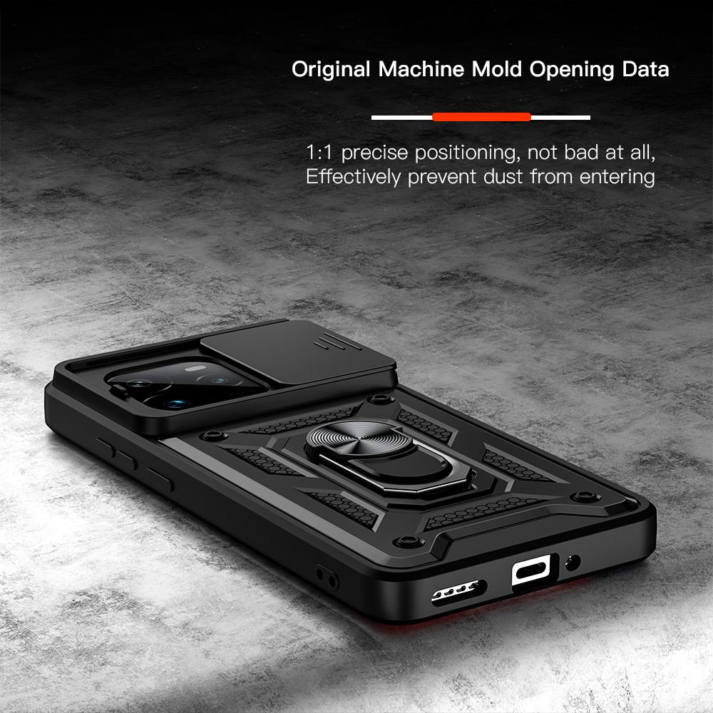 KEYSION Shockproof Armor Case for Realme GT 7 Pro Slide Camera Lens Protection Ring Stand Phone Cover for OPPO Realme GT 7 7T 5G