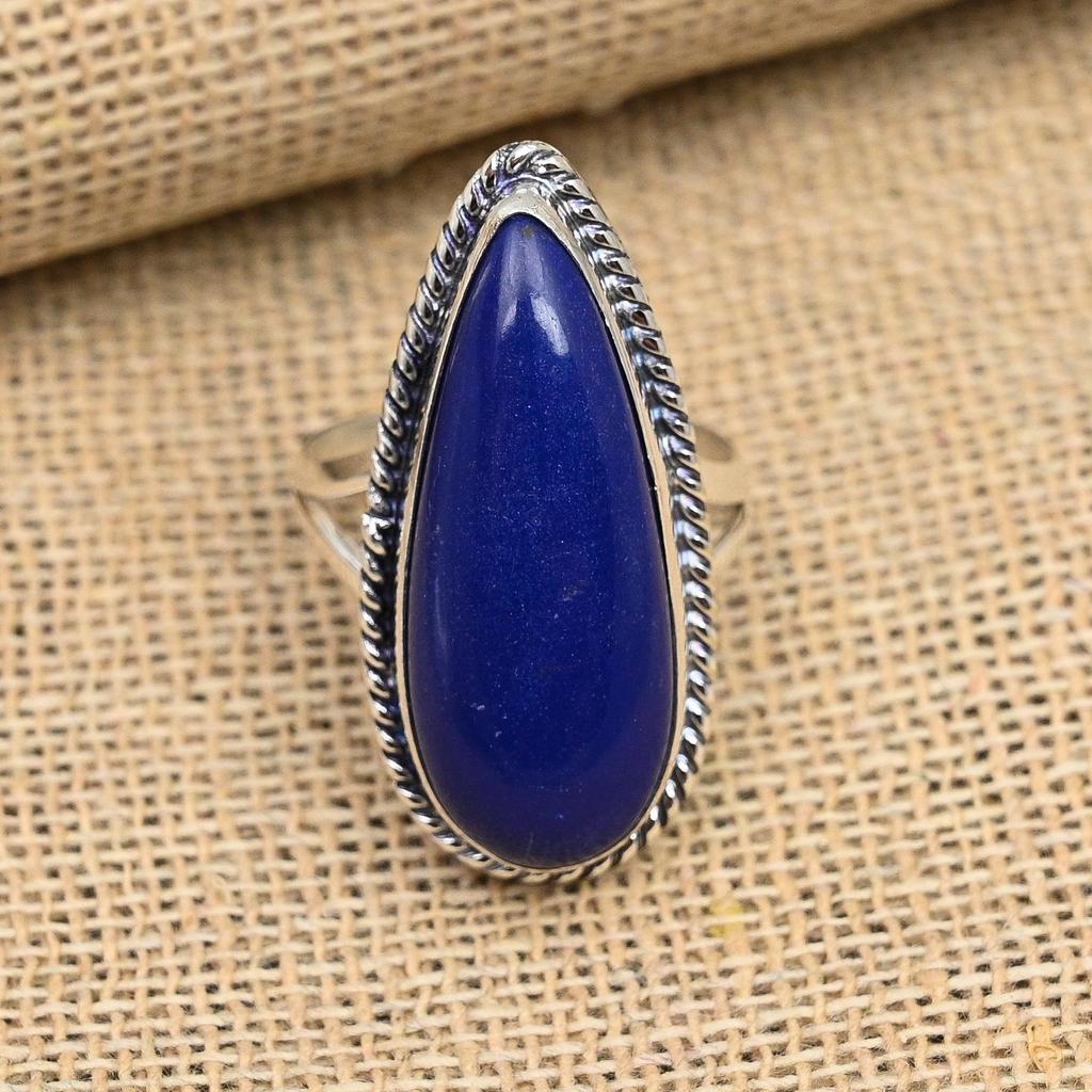 Lapis Lazuli Gemstone 925 Solid Silver Jewelry Wonderful Ring Perfect Gift For Anniversary