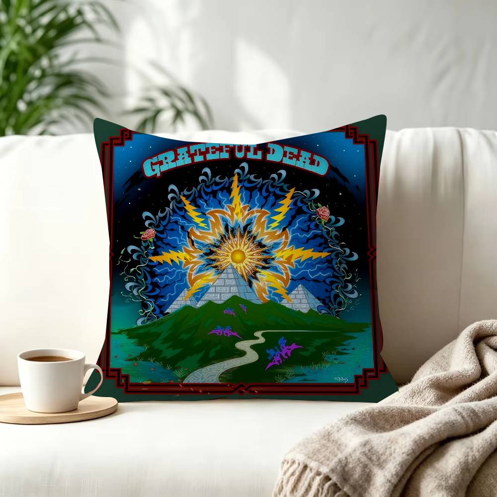 Album GGrateful DDead Band Cushion Cover Pillowcase Upholstery Sofa Throw Pillow Home Decor Pillowcas
