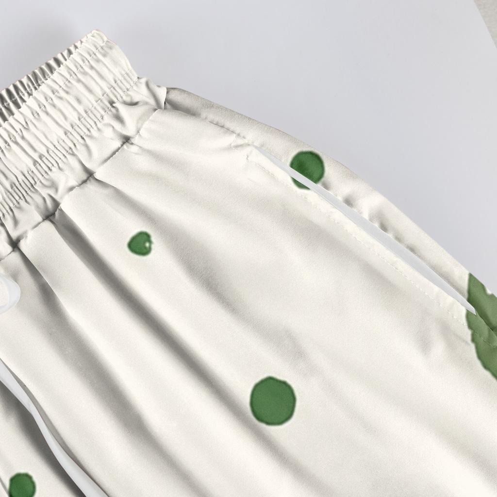 Damen Bedruckte Weitbeinige Hosen mit Taschen Hohe Taille Kordelzug Lockere Freizeit-Hosen