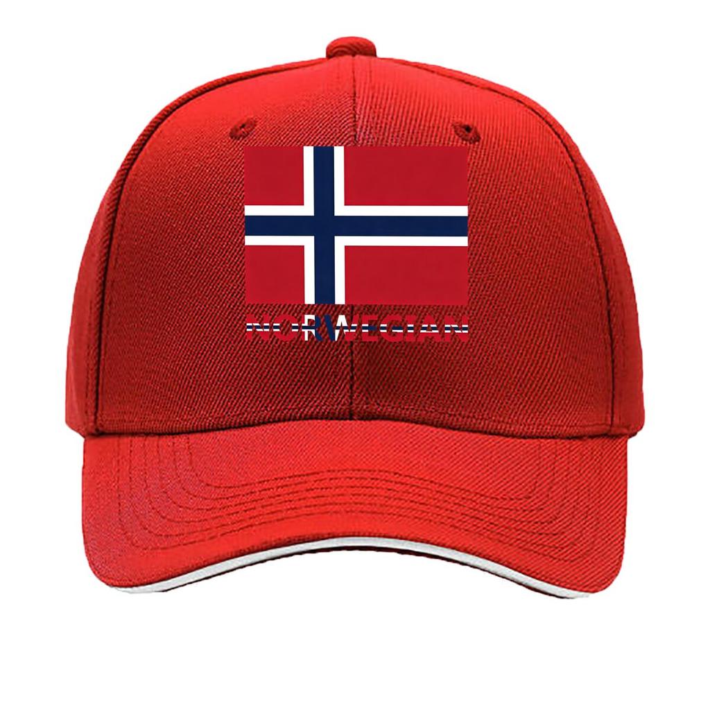 Norway Flag Print Adjustable Snapback Washable HandWashable Patriotic Sports Hat for Outdoor Sandwich Baseball Cap