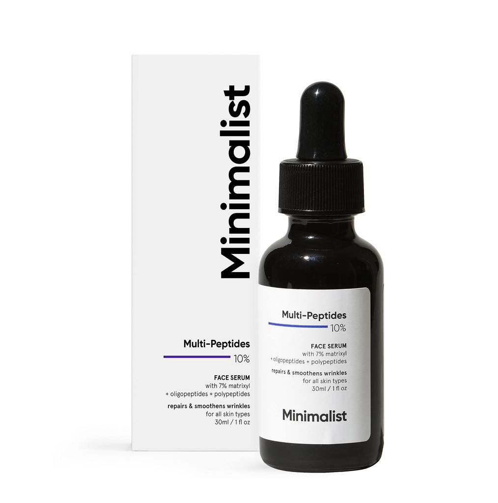 Minimalist Multi Peptide Night Face Serum for Ageless Younger Skin, 30 ml | Collagen Boosting, Hydrating & Overnight Repair Serum for Women & Men w