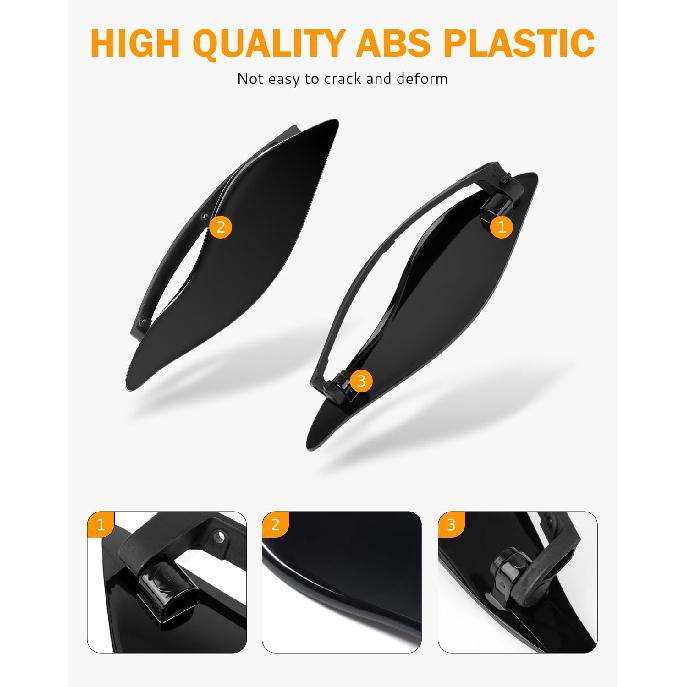 PBYMT Side Wings Air Deflectors, Fairing Side Wing Windshield, Black Adjustable Wind Deflectors Compatible For 2014-2024 Harley Electra Glide Street