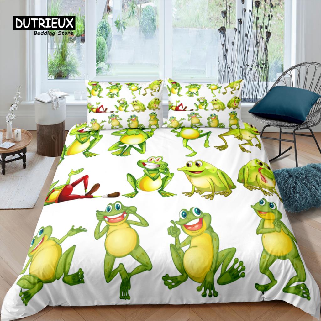 

Comforter Home Living Luxury 3D Cartoon Frog Bedding Set Kids Bedding Set Queen And King Eu/Us/Au/Uk Size Comforter (quilt)-EU Single(135*200cm)3pcs