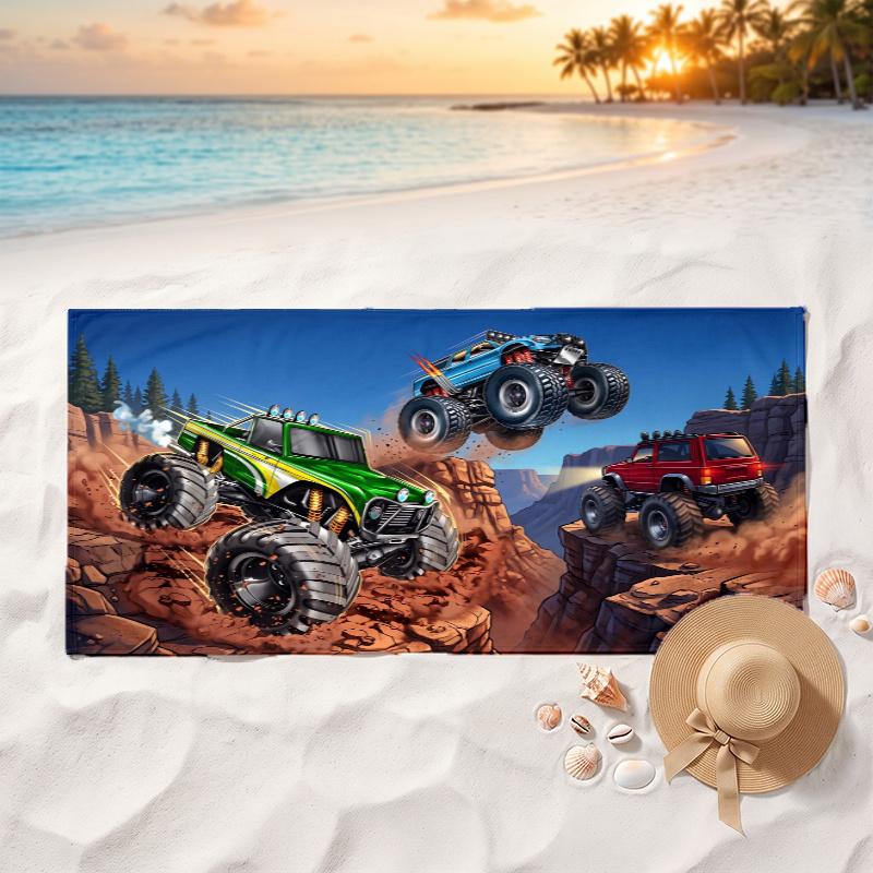 Monster Truck (5) Soft and comfortable beach towel perfect for vacations and poolside use an ideal gift for summer holidays