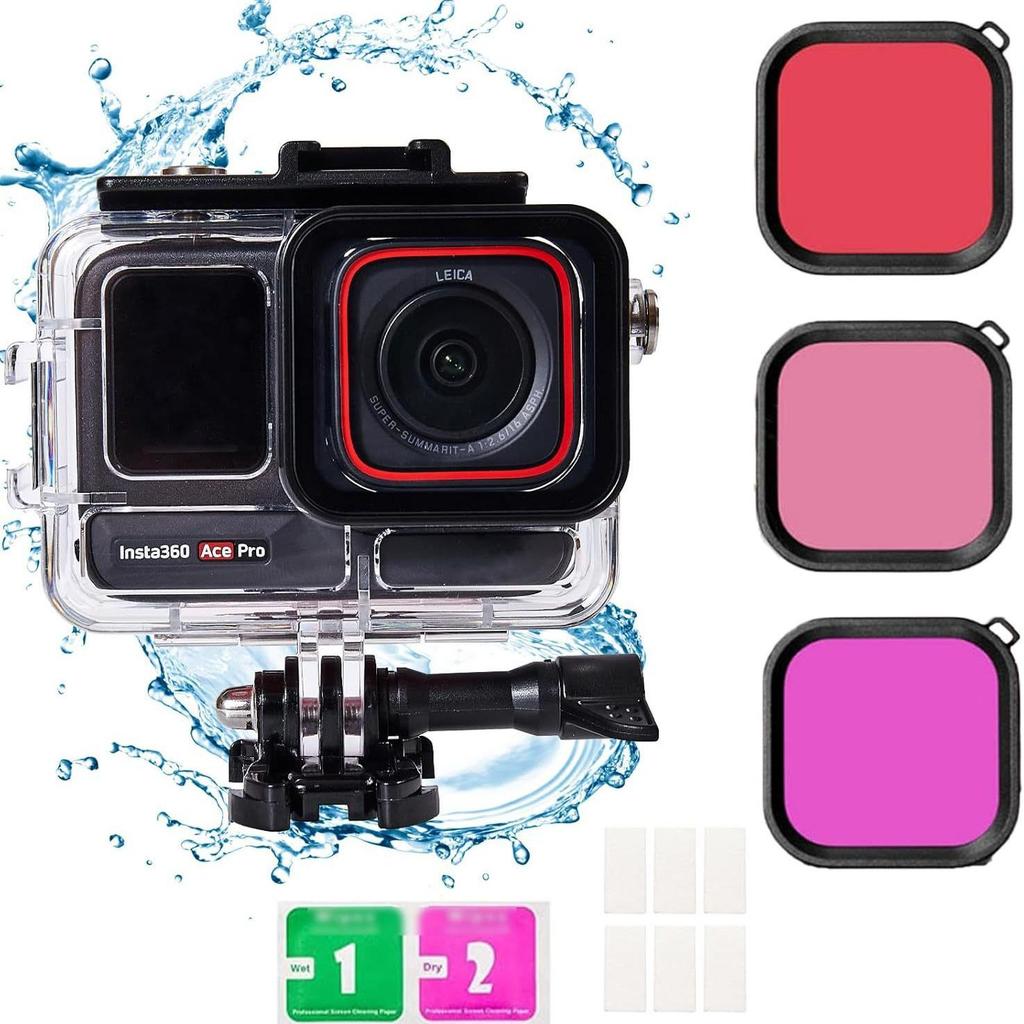 Insta360 ACE PRO1/2 Waterproof Action Camera Case with Filter for Swimming and Diving
