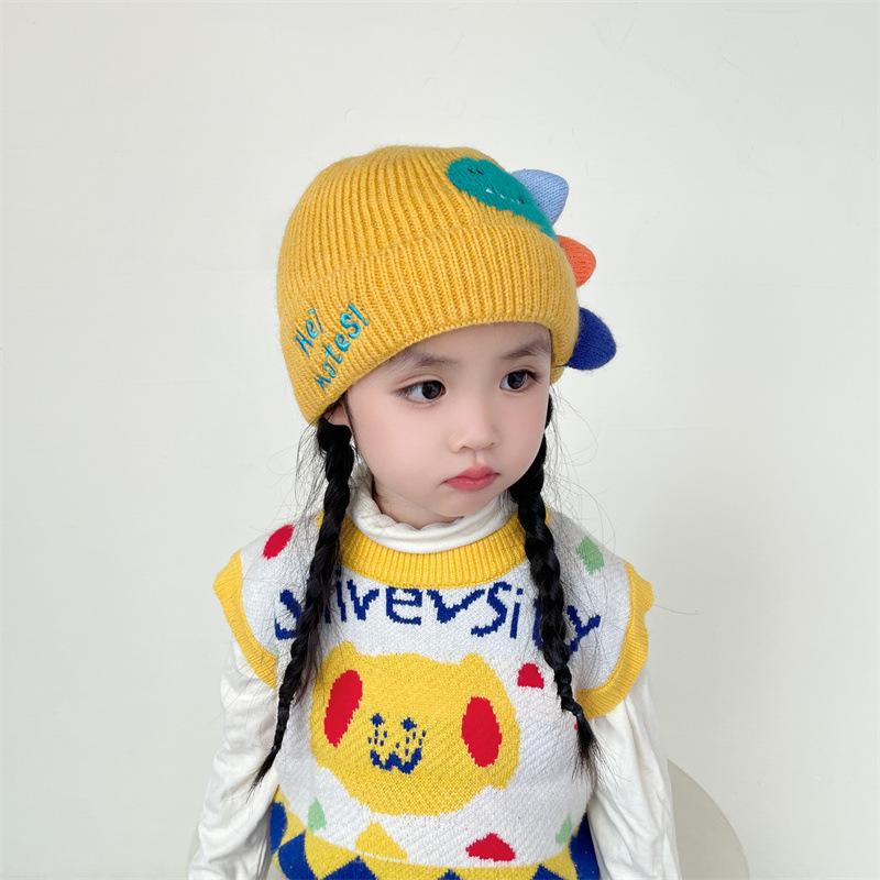 Children's Hat Girls Cute Dinosaur Warm Hat New Autumn and Winter Little Boy Cartoon Windproof Ear Hat