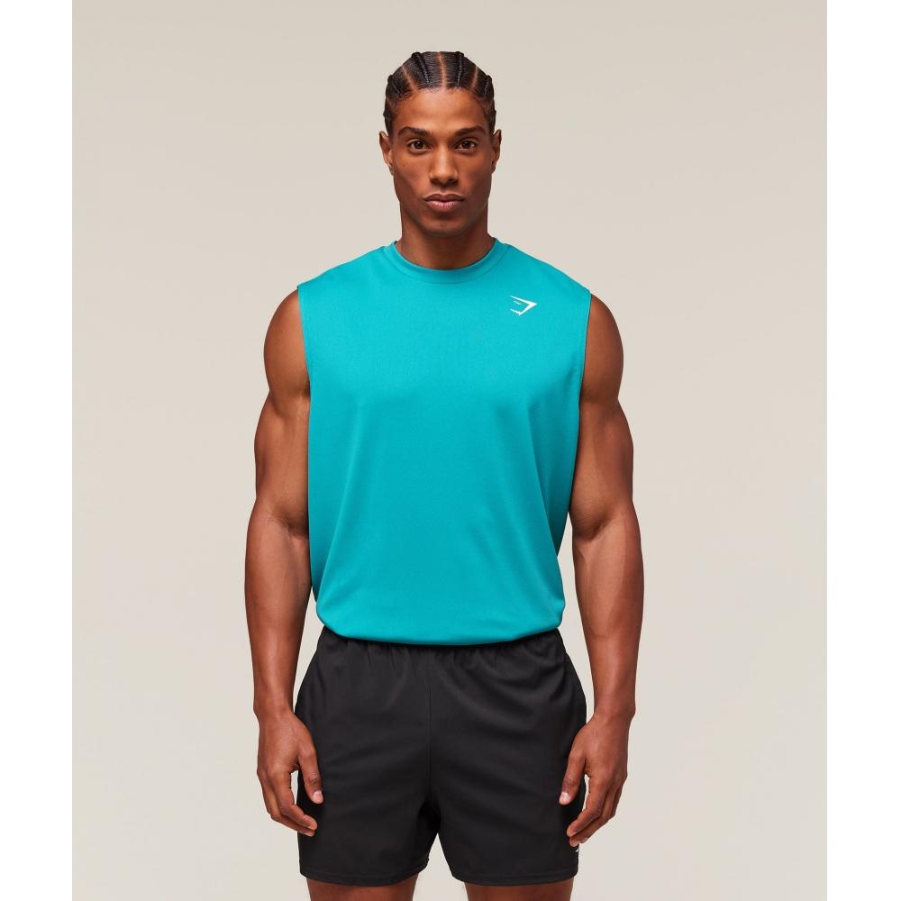 Gymshark Oversized Performance Tank Jewel Teal A6a5u Tbtc