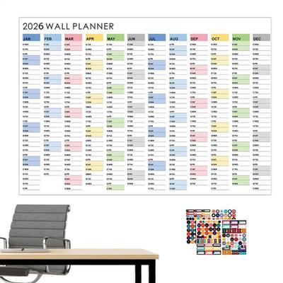 2026 Color Poster Wall Calendar 2026 Years Of The Year Planner Memo Schedules Calendar Decorative Planning Poster for Schedule