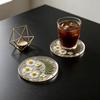 4Pcs Acrylic Dried Flower Coaster Heat-Resistant Waterproof Cup Mat Transparent Non-Slip