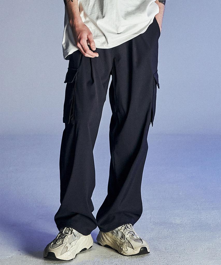 NOT4NERD Wide String Cargo Slacks Pants - Navy