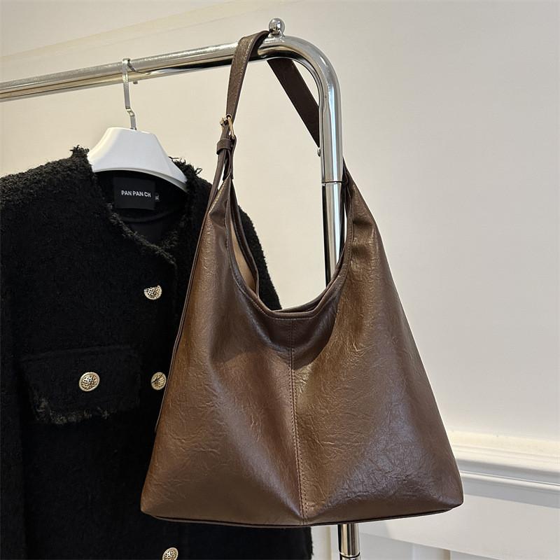 Stylish Korean Version Plain Color Tote Bag Perfect For Autumn With Large Capacity And Fashionable Design