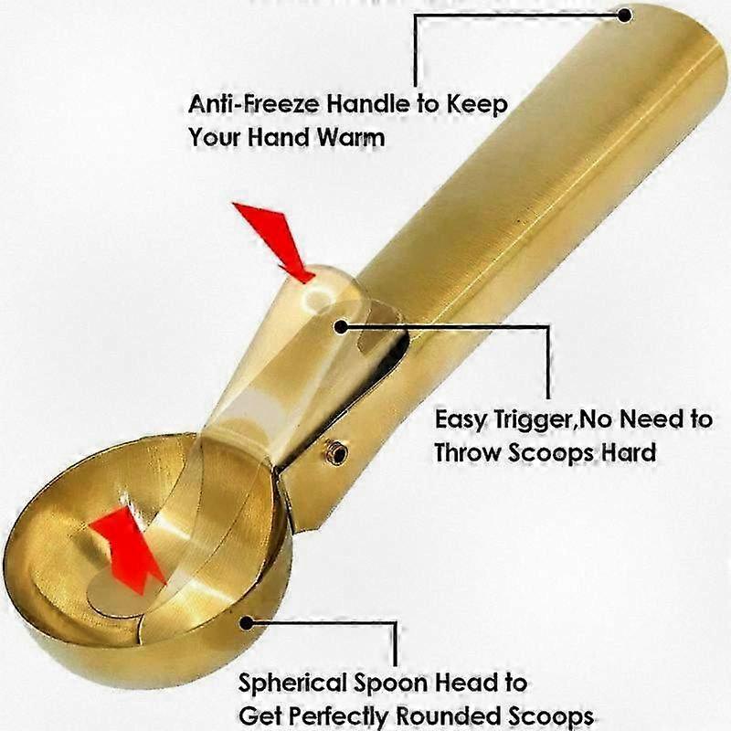 Premium Cream Scoop with Trigger and Comfortable Antifreeze Handle, Ideal for Serving Frozen Yogurt