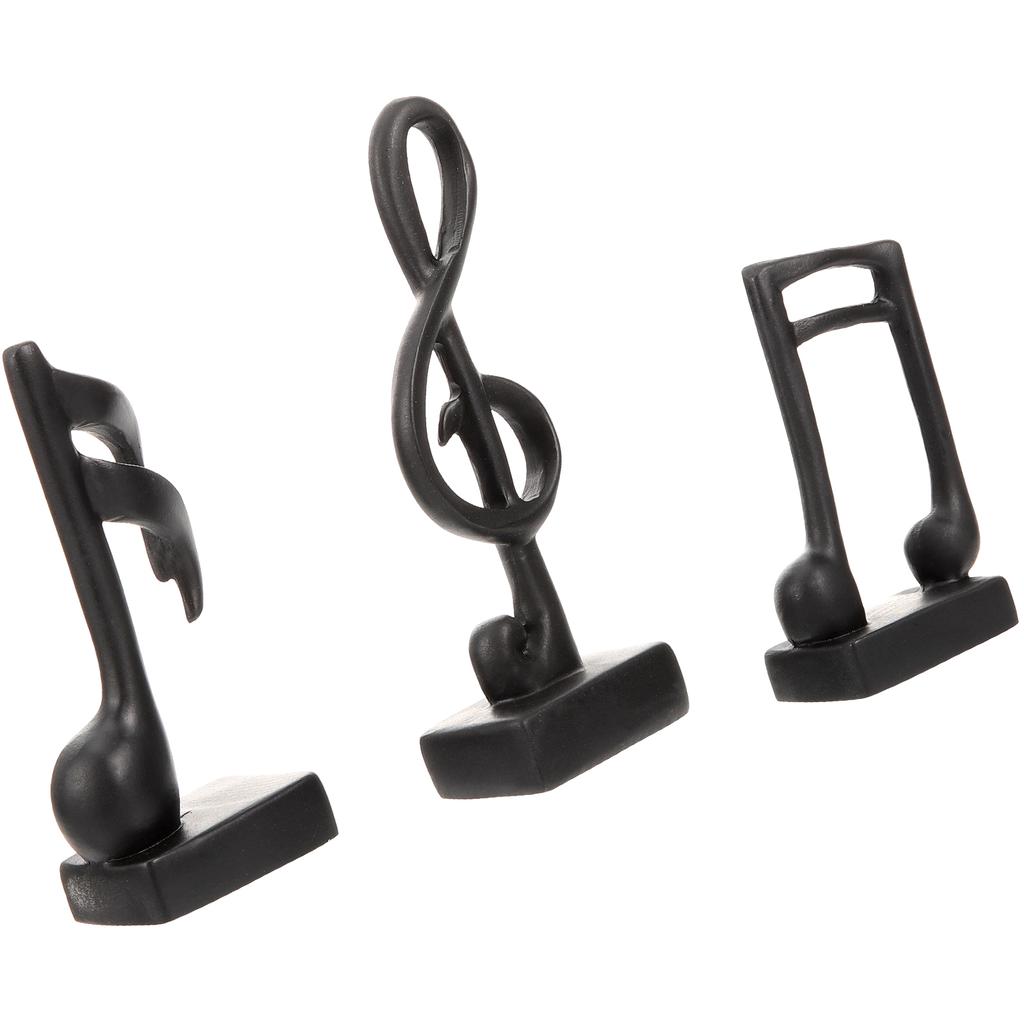 3 Stück Musiknotenform Ornamente Tischdekoration Harzdekor Desktop-Statue Esszimmer