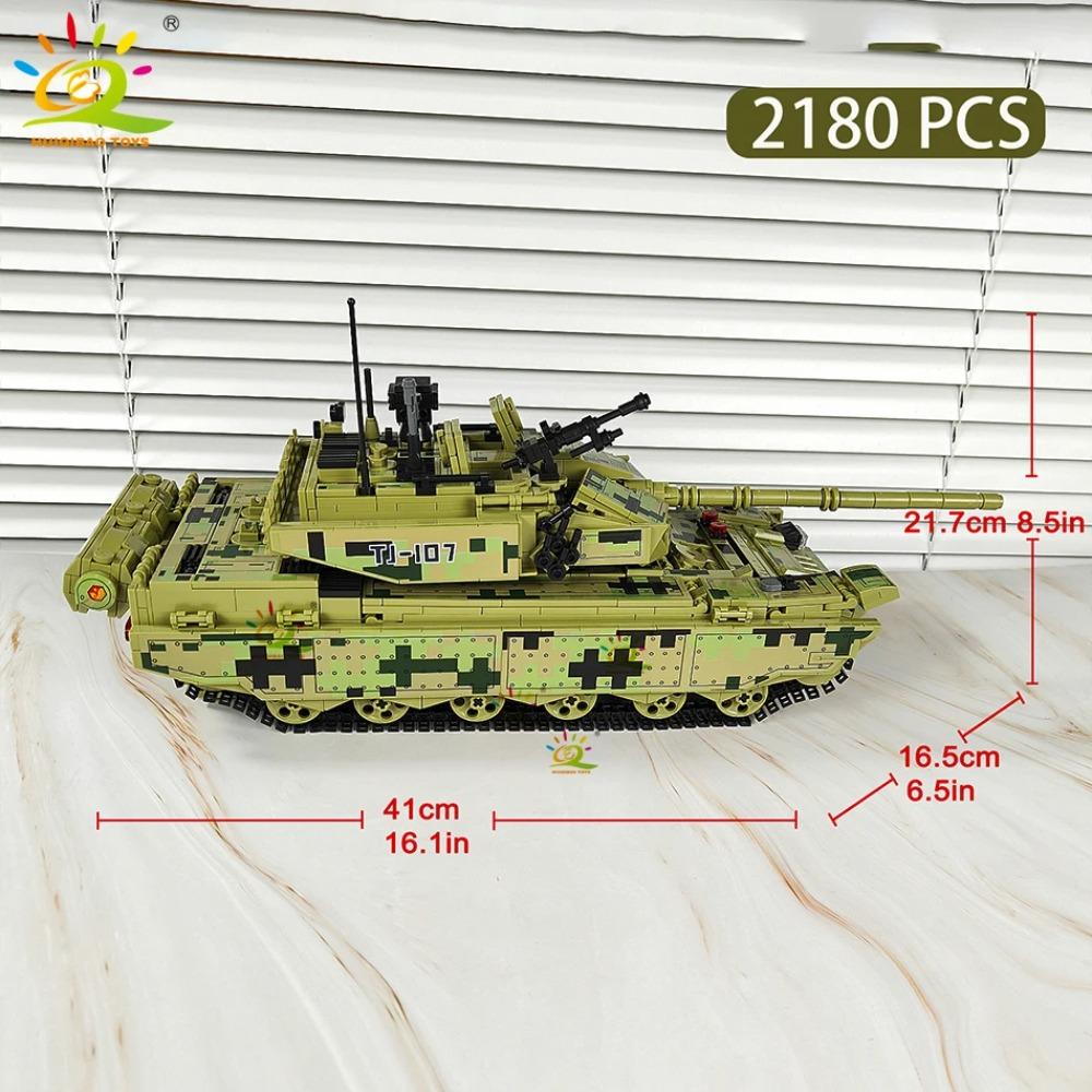 HUIQIBAO WW2 Military Tank Building Blocks Set for Children Army Weapon Car Truck Bricks Toy City Construction Bricks Kids Gift
