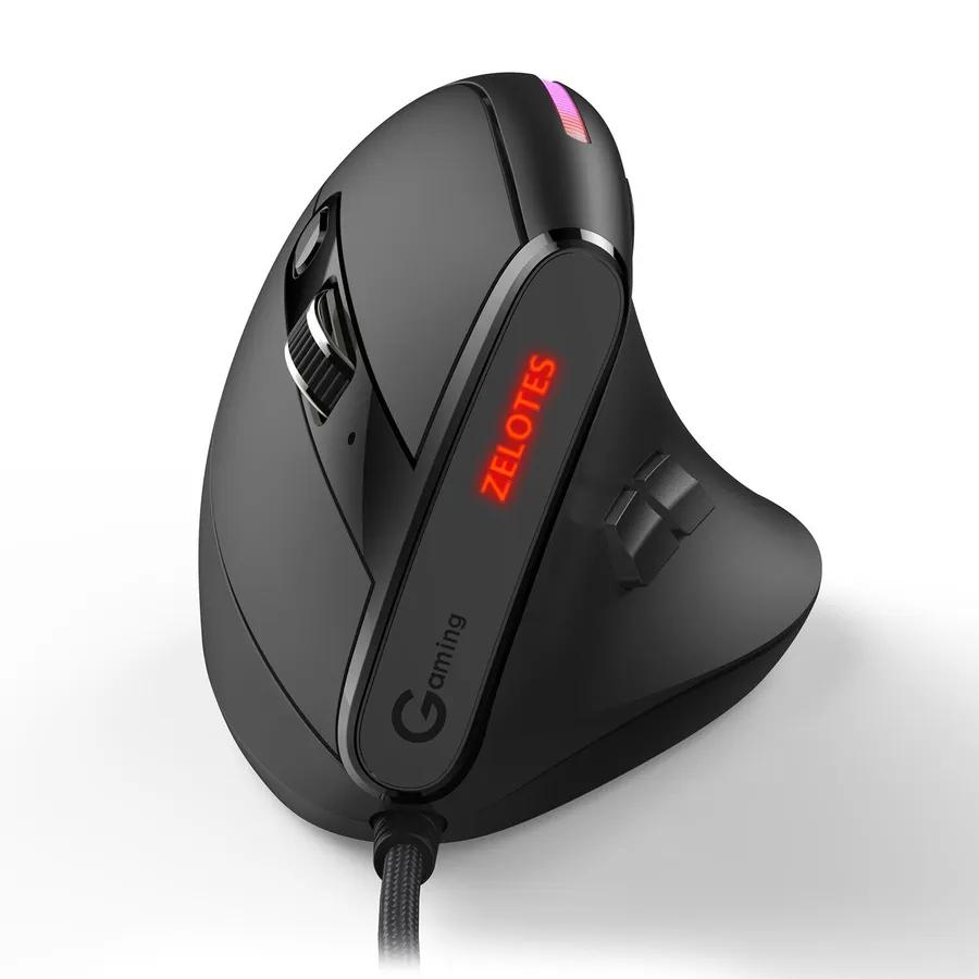 Xiaomi Gaming mouse wired T-50, gaming optical ergonomic mouse with RGB backlight, up to 12800 DPI, programmable keys, black