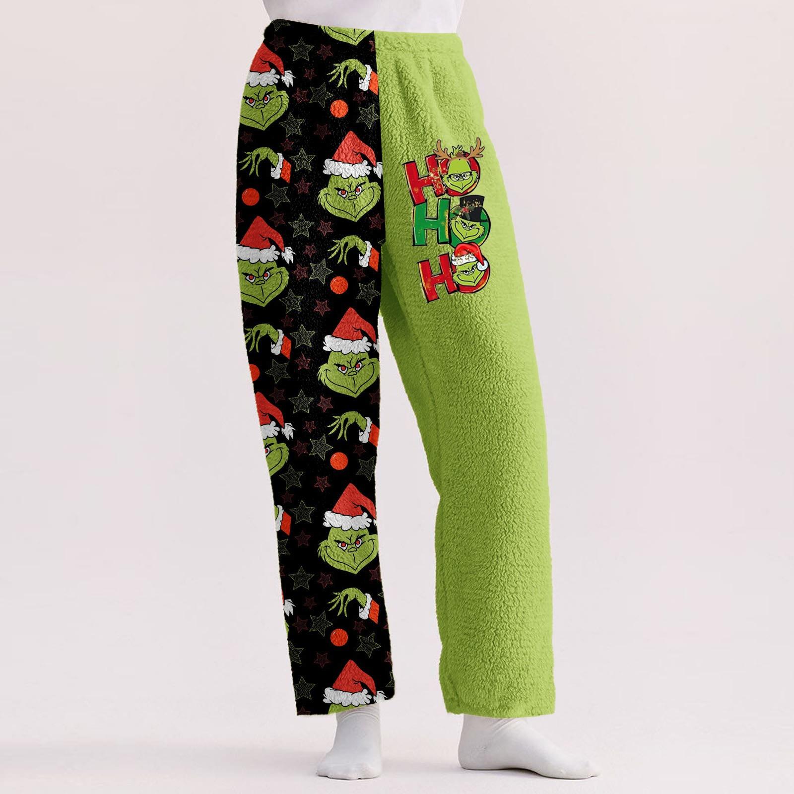 

Жіночі повсякденні вільні фланелеві штани з різдвяним принтом. Плюшеві повсякденні штани. Зручні штани для сну. XL винний