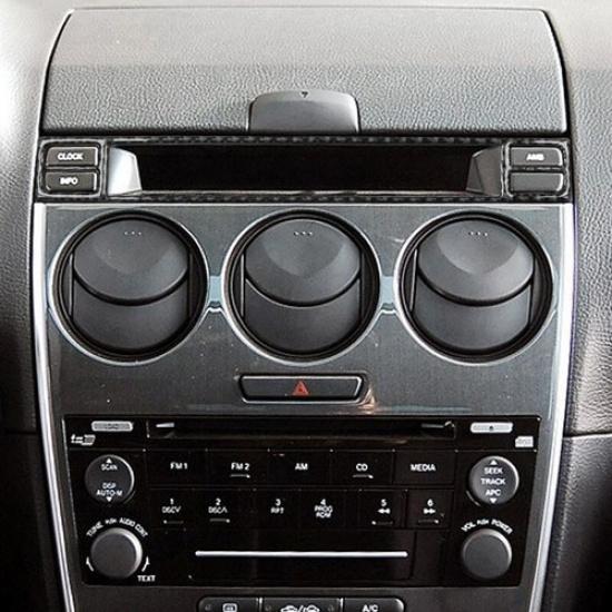 Carbon Fiber Front Center Radio Panel Cover Decoration For Mazda 6 2006-2008