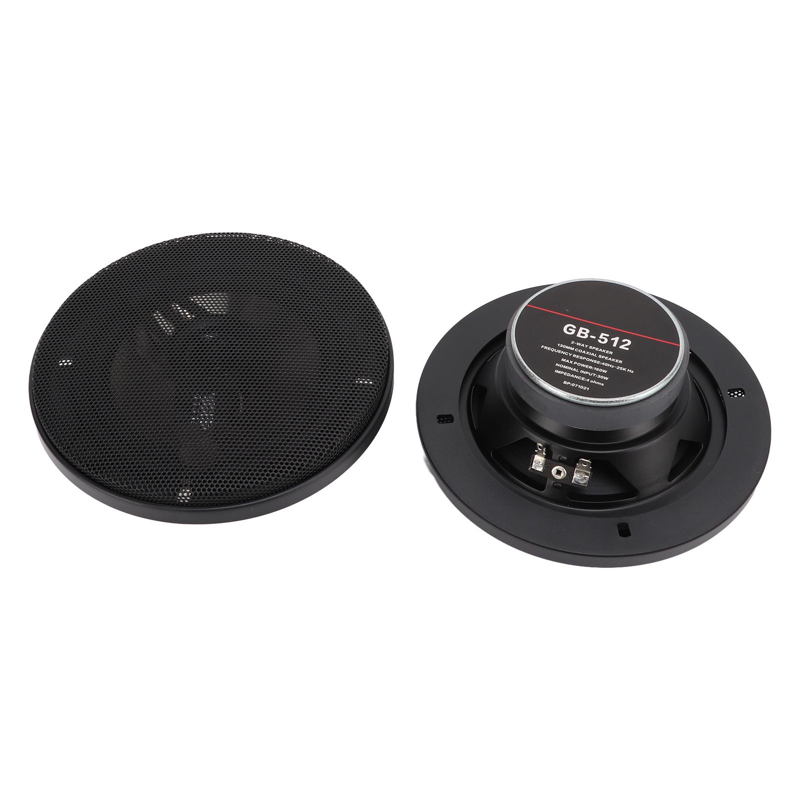 2pcs Car Speaker 5in Round Universal 160W 91dB 12V Good Sound Quality Audio Tweeter for Vehicles