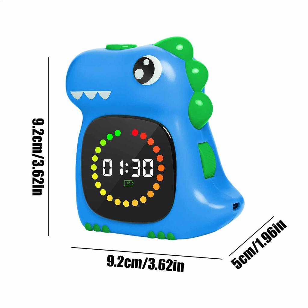 Visueller Timer für das Klassenzimmer Dinosaurier Schreibtisch-Timer Wiederaufladbares LED-Display Stille Countdown-Zeitmessgerät für Zuhause