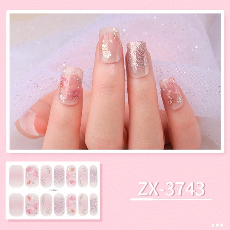 14Pcs Gels Nail Sticker Decals Gels Nail Strips Full Nail Wraps for Nail Art Adhesive Multicolors Nail Strips