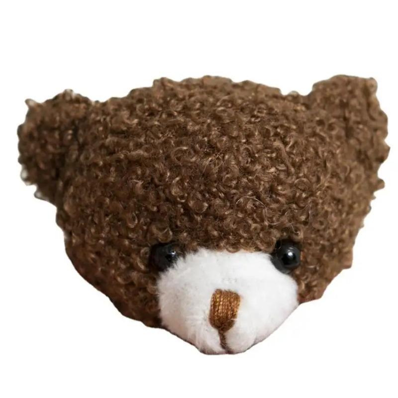 3 Stück/Lose Cartoon Hasenkopf Lockige Plüschtiere für Geburtstagsgeschenke Brosche Hase Weißer Mund Bärenkopf Stofftier Haaraccessoires