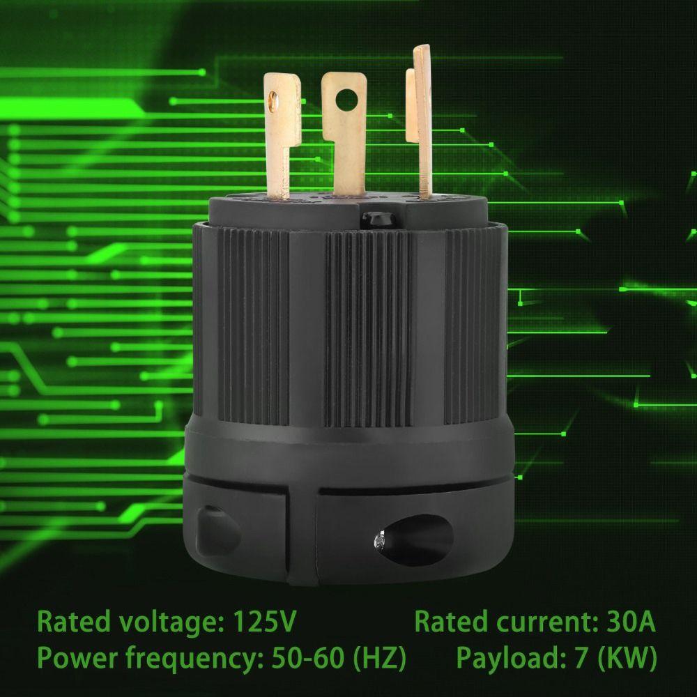 Plug Adapter L5-30P Twist Lock Electrical Plug 3 Pole Black Plug Connector AC 125V 30A Plug Industrial Application