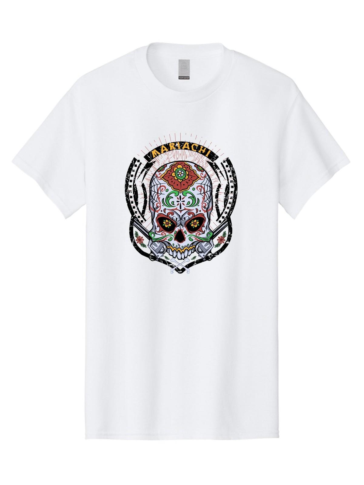 

Mariachi Of The Dead Mens Graphic Tee, 100% Cotton, Casual Summer Wear S разноцветный