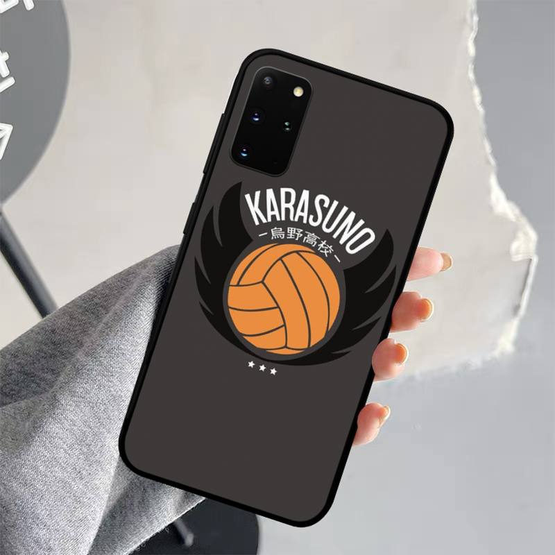 Anime Schwarz Haikyuu Volleyball Telefon Fall für Samsung S21 S10 Lite S20 Ultra S9 S8 Plus S7 S6 rand S5 abdeckung