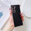 Electroplate Frame Phone Case for Samsung Galaxy Z Fold 7 6 5 4 3 Fold7 Fold6 Fold5 Luxury Leather Shock Proof Protective Cover