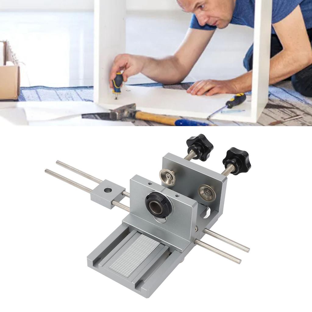 Set de dibluri 3 în 1, din aliaj de aluminiu, instrument de localizare a îmbinărilor, perforator de dibluri, pentru prelucrarea lemnului