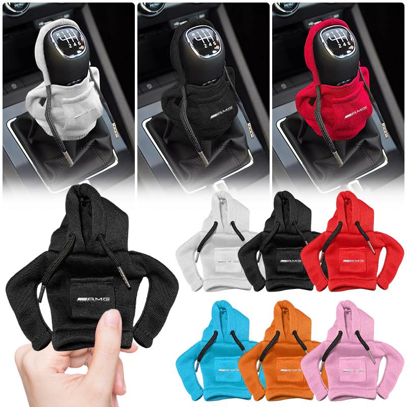 1Pcs Car Gear Shift Knob Hoodie Car Gear Car Shift Lever Cover For Mercedes Benz AMG GLE GLS GLC CLA GLB ML C500 C200 C300 W204 W206 W205 W212 W203