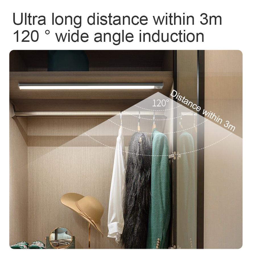Ultra-thin Motion Sensor Under Cabinet Lights Wireless LED Light USB Rechargeable Kitchen Wardrobe Bedroom Cabinet Lighting