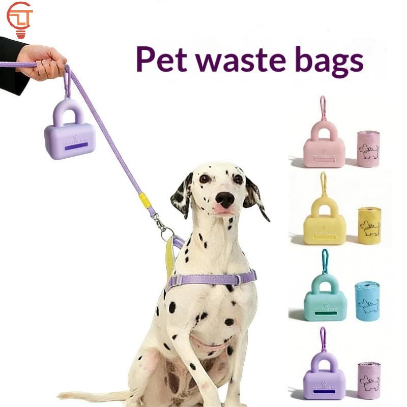Dog Waste Bag Dispenser Compact Silicone Holder with Carabiner for Hiking Camping Outdoor Events