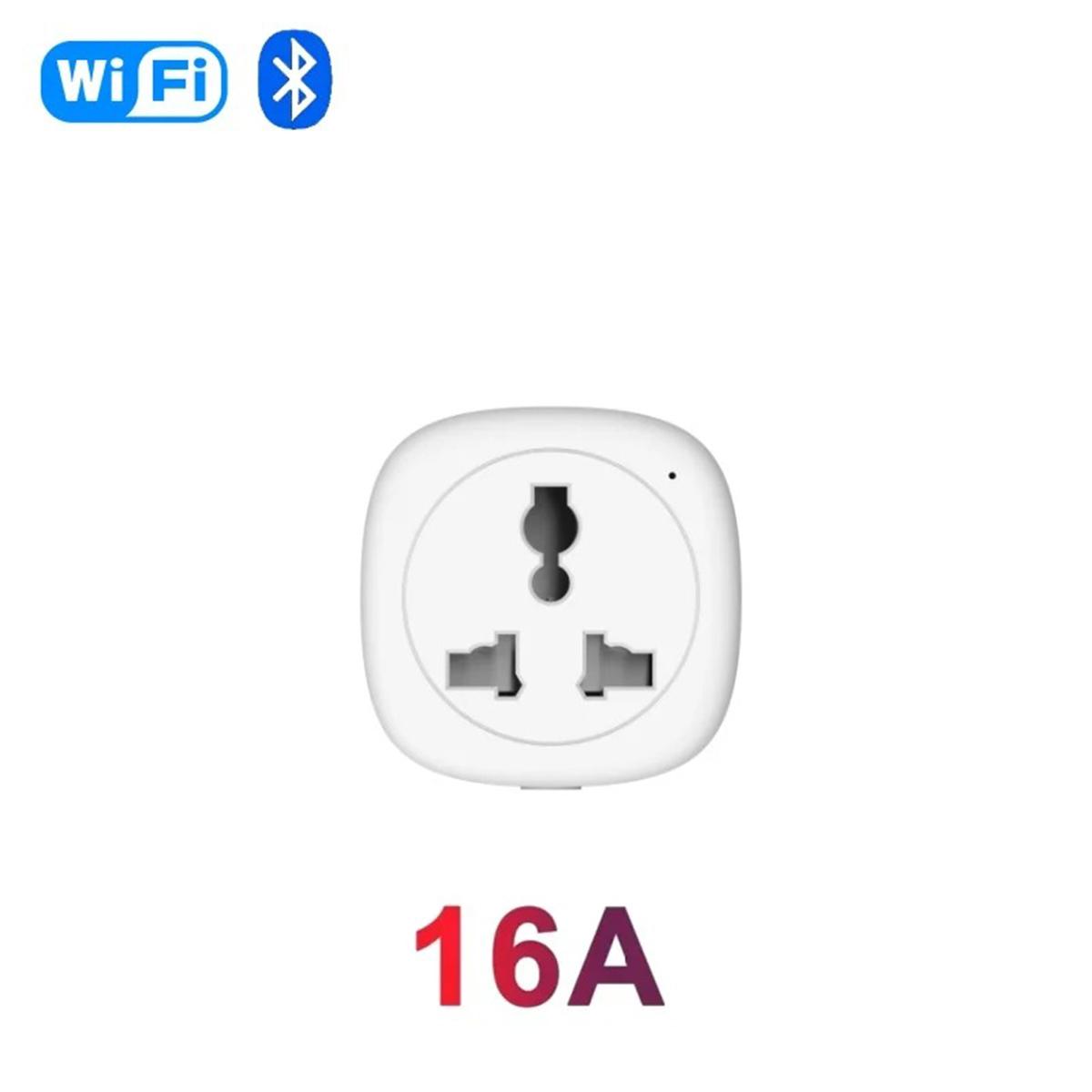 

16A Power Monitor WiFi Universal Plug Smart Life APP Voice Control With Tuya Alexa Google Home Compatible For Global Traveling 1pcs