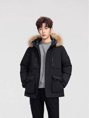 Unisex 2025 Thickened Windproof Down Jacket - Warm Outdoor Hooded Workwear with 90% White Duck Down