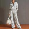 DM094 Spring 2026 New Cross-border Independent Station Amazon Europe and America Solid Color Contrast Trousers Long Sleeve Sports