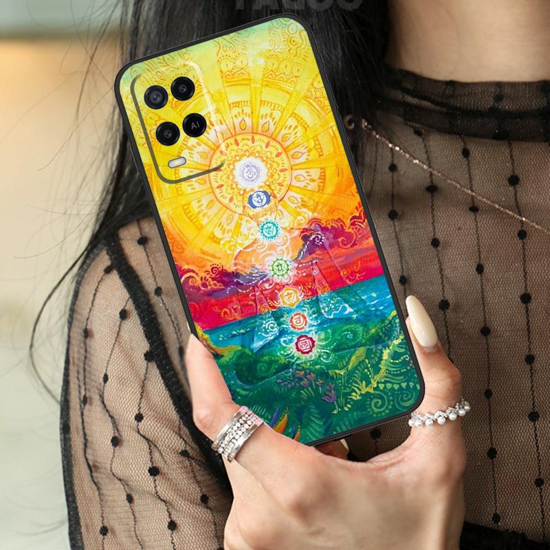 

Чехол для йоги с мандалой и чакрами для Oppo A74 A94 A54 A80 A60 A40 A18 A38 A58 A78 A98 A96 A76 A16 A15 A17 A57 A77 A5 Pro OPPO A78 5G