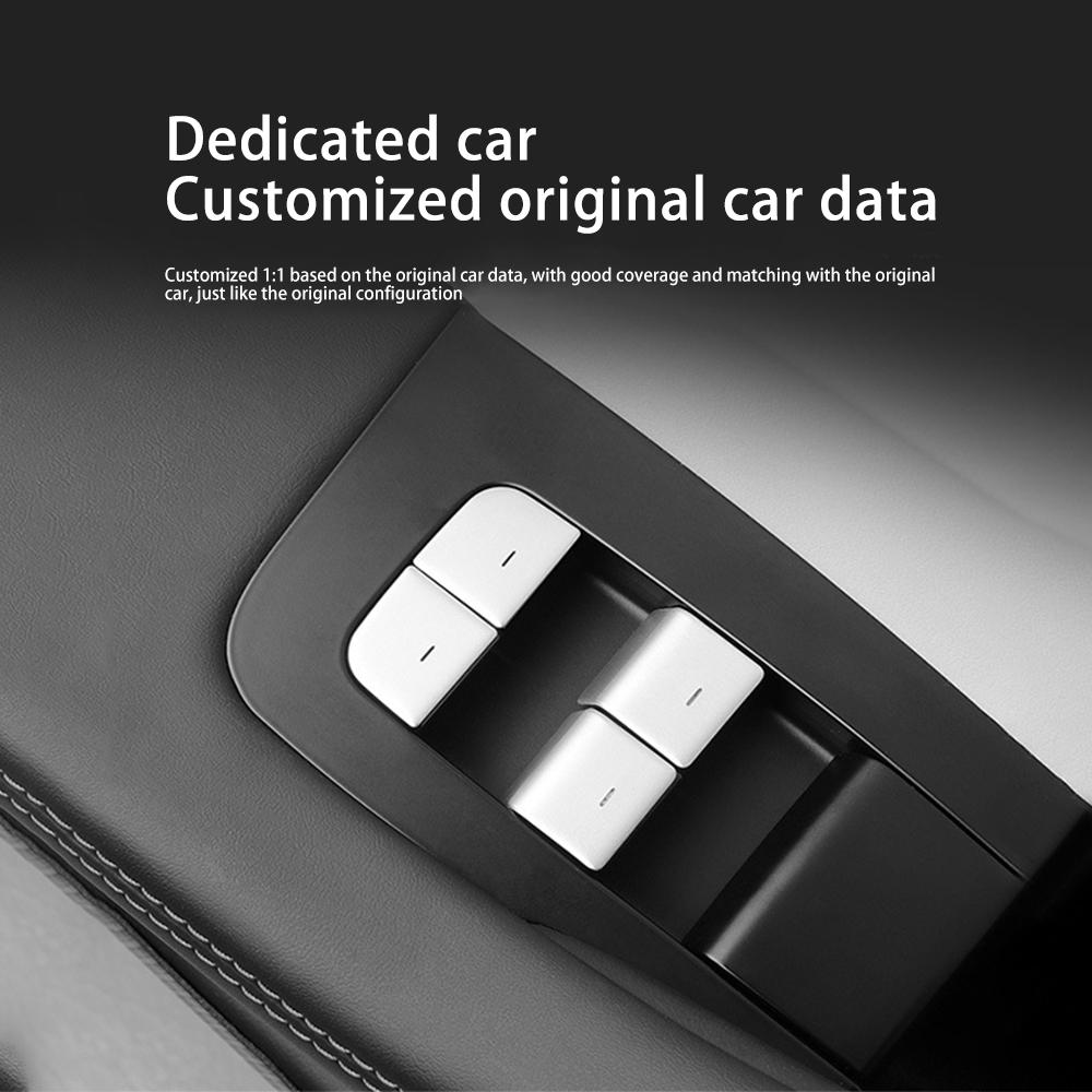 Heenvn 11Pcs Window Lifter Switch Buttons Trim For Tesla Model 3 Highland 2024-2026 LHD ABS Door Open Button Cover Car Interior