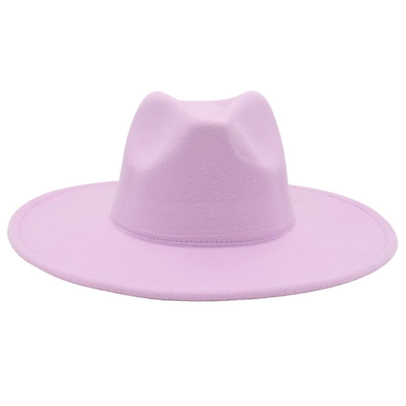 Big Brim Solid Color Cashmere Felt Hat Jazz Hat French Top Hat