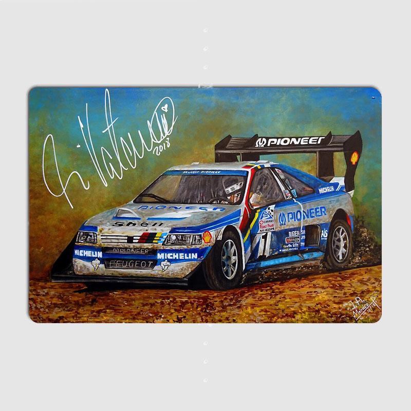 

WRC Ari Vatanen Pikes Peak 405 rally racing Legendary Wall Posters Metal Poster Sign Garage Club Wall Room Decor Home Decor 7.9x11.8In(20x30cm)