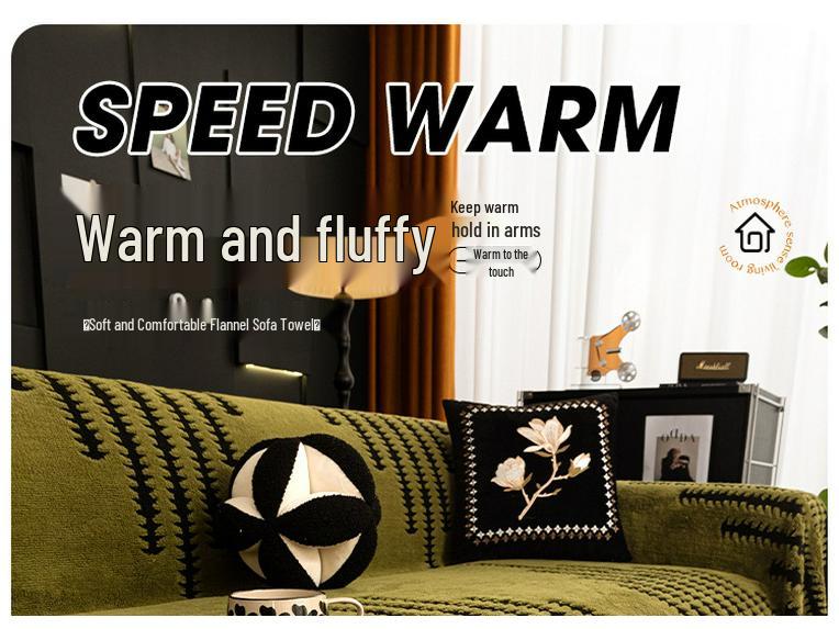 2025 High-End Plush Sofa Towel: Full-Wrap Thickened Cover for Spring & Autumn