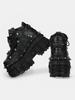 2025 New Punk Style Women Shoes Lace-up Heel Height 10CM Platform Shoes Woman Metal Decor Woman Sneakers Gothic Ankle Rock Boots